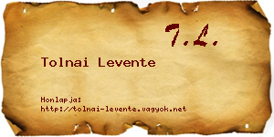 Tolnai Levente névjegykártya